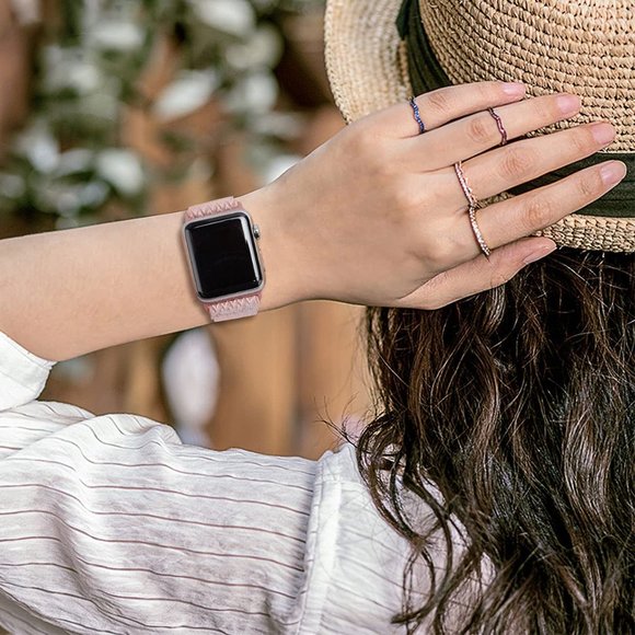 NEW[BAND] Nylon PINK Adjustable Strap For Apple Watch - Picture 5 of 5